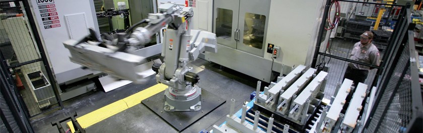 Vue sur une cellule robotisée au sein de l’usine d’Oxnard, en Californie